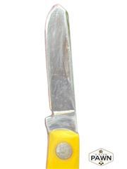 Vintage Case 33044 5-Dot Yellow Delrin 3-Blade Medium Stockman Knife c. 1975